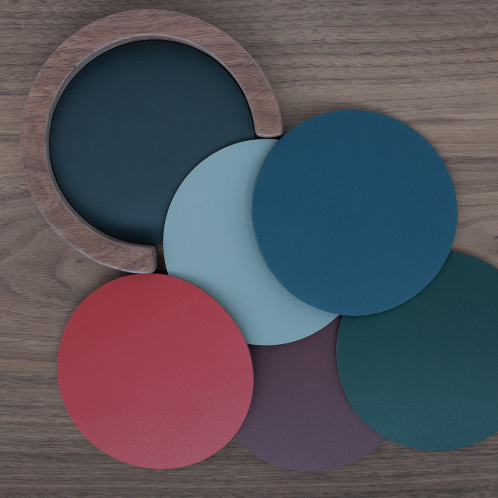 Coasters that as material samples Made by Grain